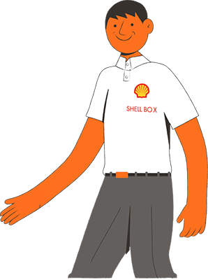 ilustração frentista do posto shell