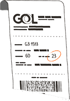 ilustração bilhete de voo da Gol