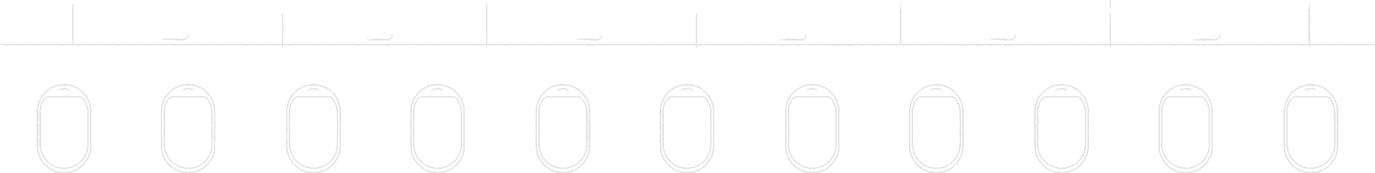 ilustração interior de um avião voltado para as janelas