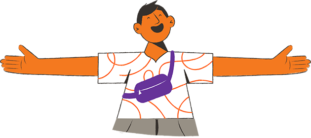 ilustração menino com os braços abertos