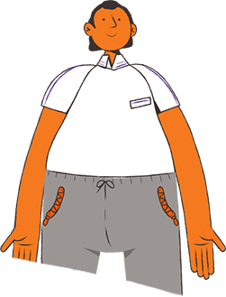 ilustração homem com os braços para baixo