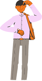 ilustração homem olhando o relógio
