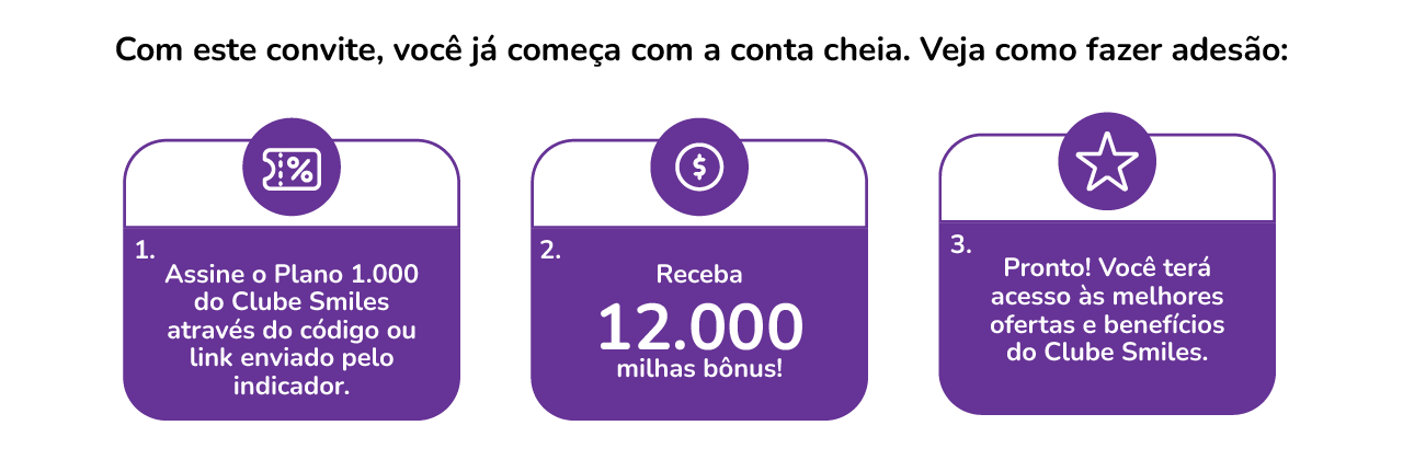 Com este convite, você já começa com a conta cheia.