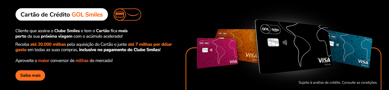 Cartão de Crédito GOL Smiles: aproveite o maior conversor de milhas do mercado. Clique para saber mais!