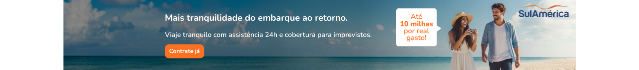 Use milhas e contrate o seguro viagem SulAmérica com 30% OFF.